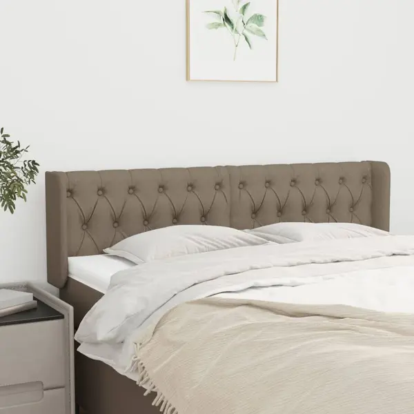 Gossi tablie de pat cu aripioare gri taupe 147x16x78/88 cm textil