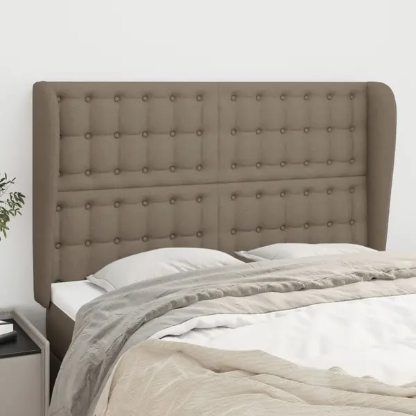 Gossi tablie de pat cu aripioare gri taupe 147x23x118/128 cm textil