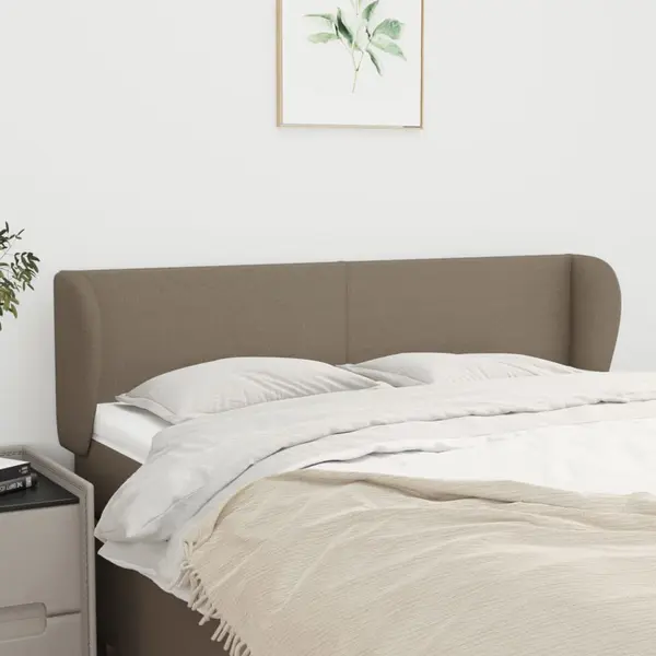 Gossi tablie de pat cu aripioare gri taupe 147x23x78/88 cm textil