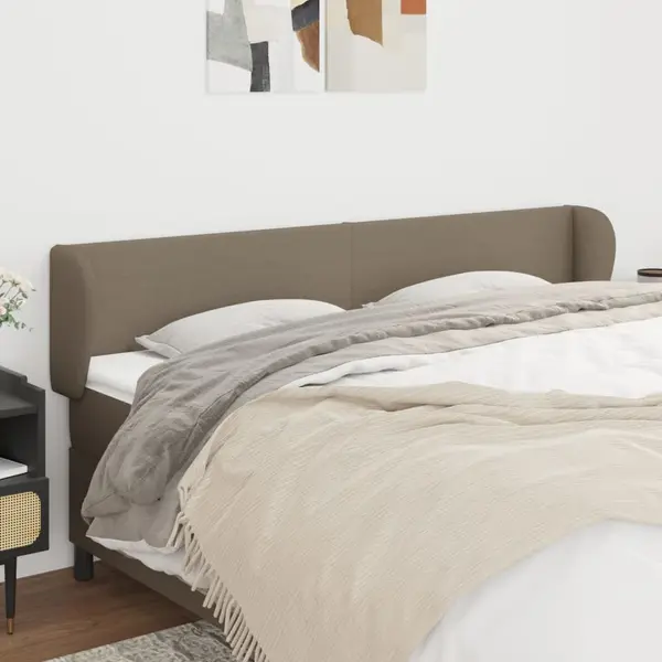 Gossi tablie de pat cu aripioare gri taupe 163x23x78/88 cm textil