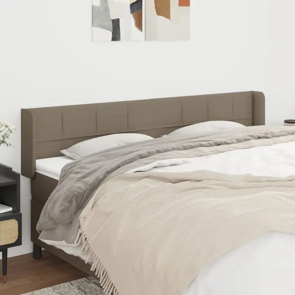 Gossi tablie de pat cu aripioare gri taupe 183x16x78/88 cm textil