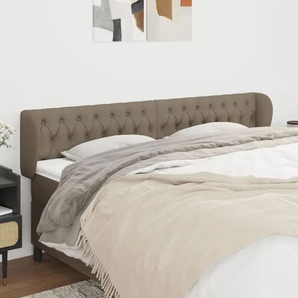 Gossi tablie de pat cu aripioare gri taupe 183x23x78/88 cm textil