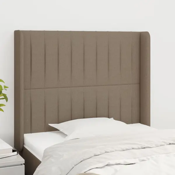 Gossi tablie de pat cu aripioare gri taupe 83x16x118/128 cm textil