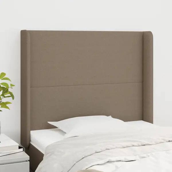 Gossi tablie de pat cu aripioare gri taupe 83x16x118/128 cm textil