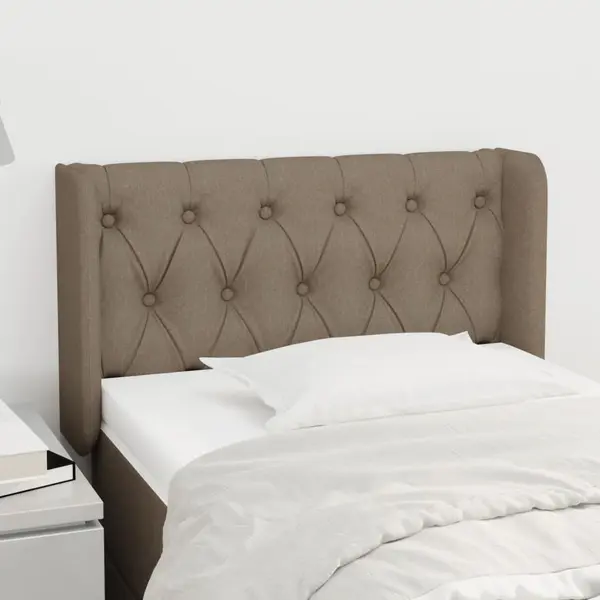 Gossi tablie de pat cu aripioare gri taupe 83x16x78/88 cm textil