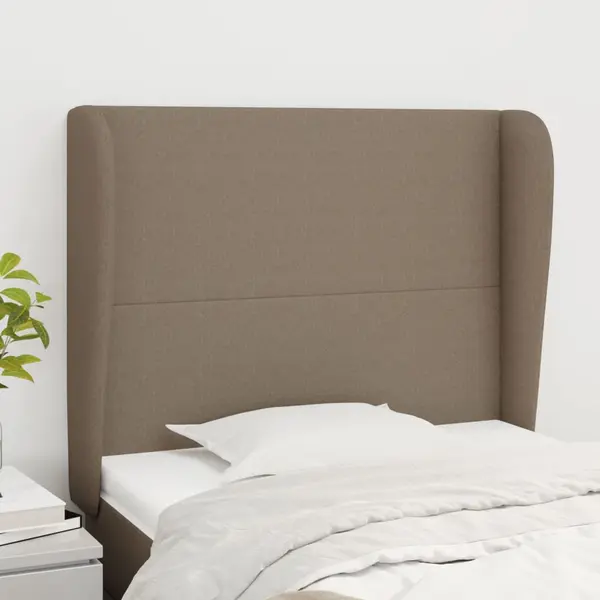Gossi tablie de pat cu aripioare gri taupe 83x23x118/128 cm textil