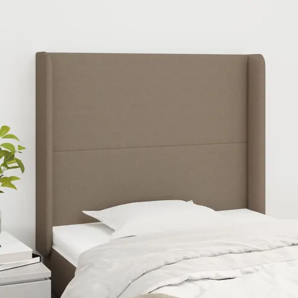 Gossi tablie de pat cu aripioare gri taupe 93x16x118/128 cm textil