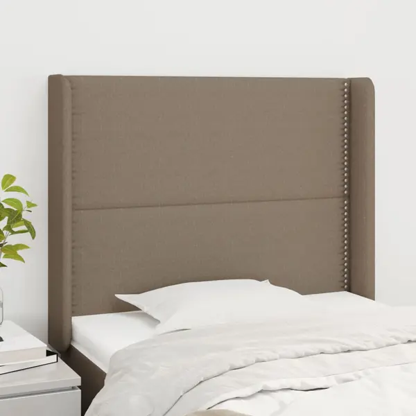 Gossi tablie de pat cu aripioare gri taupe 93x16x118/128 cm textil