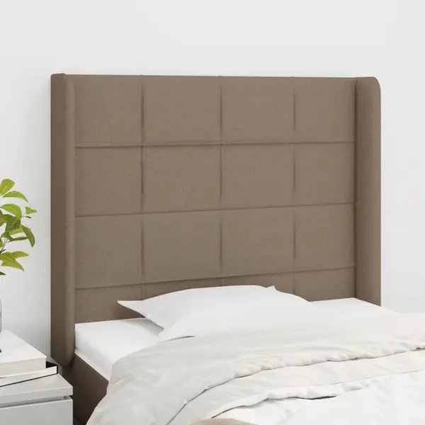 Gossi tablie de pat cu aripioare gri taupe 93x16x118/128 cm textil
