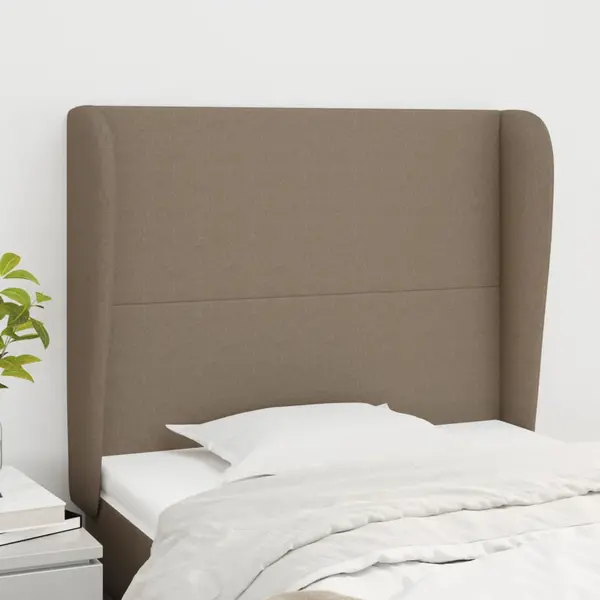 Gossi tablie de pat cu aripioare gri taupe 93x23x118/128 cm textil