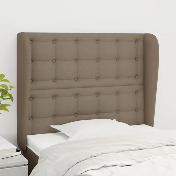 Gossi tablie de pat cu aripioare gri taupe 93x23x118/128 cm textil