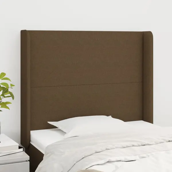 Gossi tablie de pat cu aripioare maro inchis 103x16x118/128 cm textil