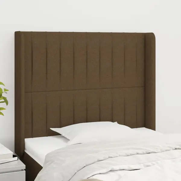 Gossi tablie de pat cu aripioare maro inchis 103x16x118/128 cm textil