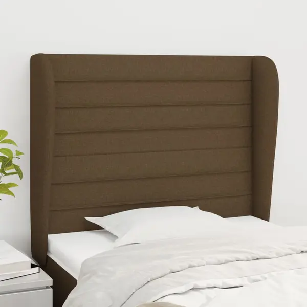 Gossi tablie de pat cu aripioare maro inchis 103x23x118/128 cm textil