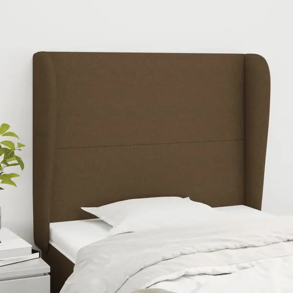 Gossi tablie de pat cu aripioare maro inchis 103x23x118/128 cm textil