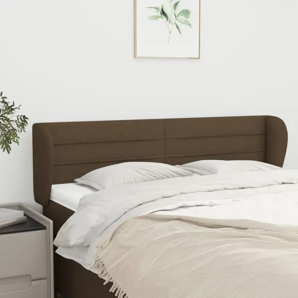 Gossi tablie de pat cu aripioare maro inchis 147x23x78/88 cm textil