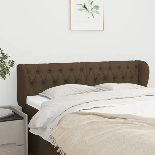 Gossi tablie de pat cu aripioare maro inchis 163x23x78/88 cm textil