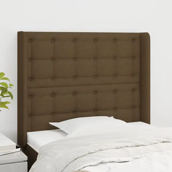 Gossi tablie de pat cu aripioare maro inchis 83x16x118/128 cm textil