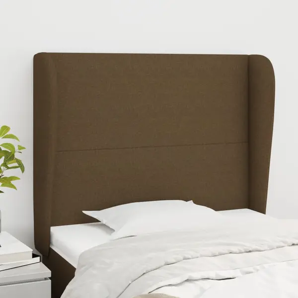 Gossi tablie de pat cu aripioare maro inchis 83x23x118/128 cm textil