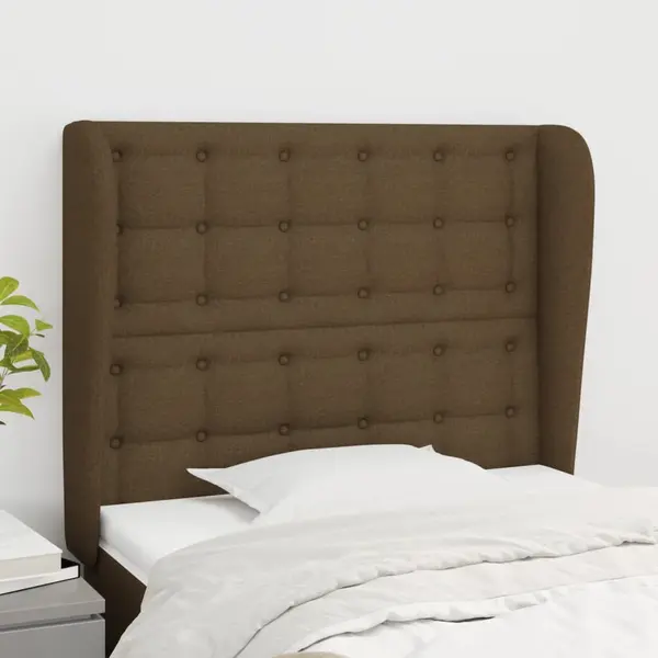 Gossi tablie de pat cu aripioare maro inchis 83x23x118/128 cm textil