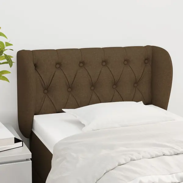 Gossi tablie de pat cu aripioare maro inchis 83x23x78/88 cm textil