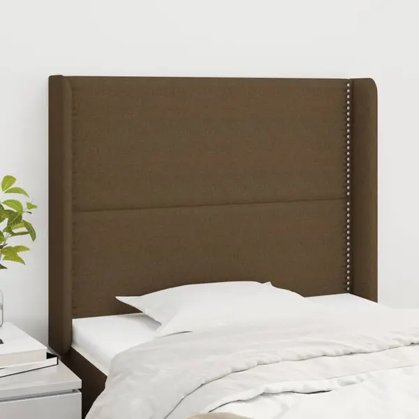 Gossi tablie de pat cu aripioare maro inchis 93x16x118/128 cm textil