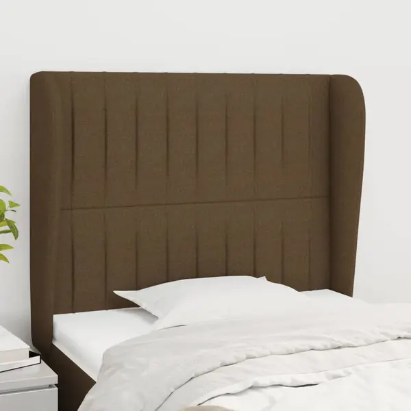 Gossi tablie de pat cu aripioare maro inchis 93x23x118/128 cm textil