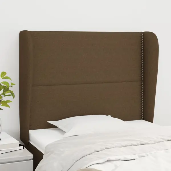 Gossi tablie de pat cu aripioare maro inchis 93x23x118/128 cm textil