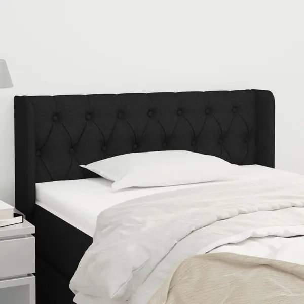 Gossi tablie de pat cu aripioare negru 103x16x78/88 cm textil