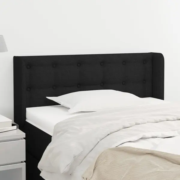 Gossi tablie de pat cu aripioare negru 103x16x78/88 cm textil