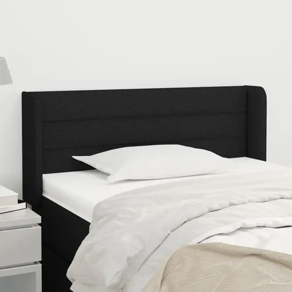 Gossi tablie de pat cu aripioare negru 103x16x78/88 cm textil
