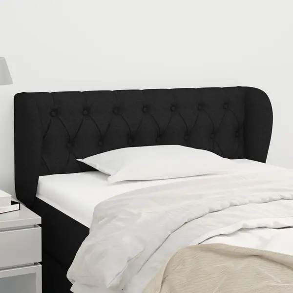 Gossi tablie de pat cu aripioare negru 103x23x78/88 cm textil