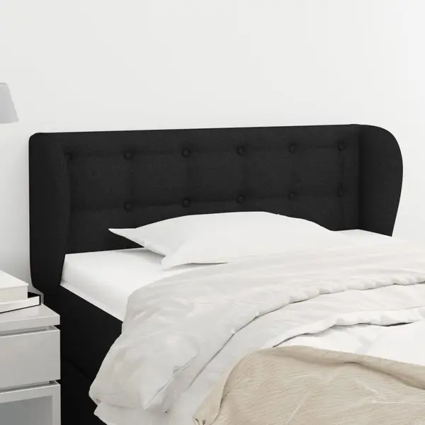 Gossi tablie de pat cu aripioare negru 103x23x78/88 cm textil