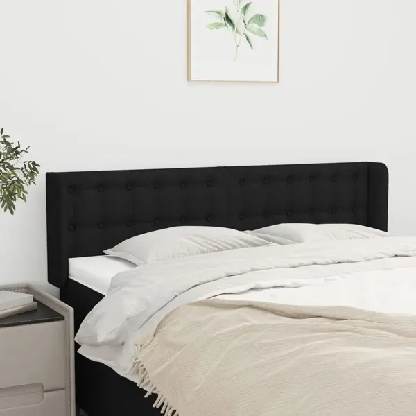 Gossi tablie de pat cu aripioare negru 147x16x78/88 cm textil