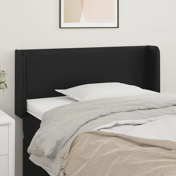 Gossi tablie de pat cu aripioare negru 83x16x78/88 cm piele ecologica