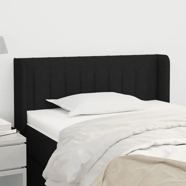 Gossi tablie de pat cu aripioare negru 83x16x78/88 cm textil