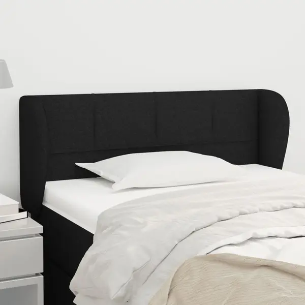 Gossi tablie de pat cu aripioare negru 83x23x78/88 cm material textil