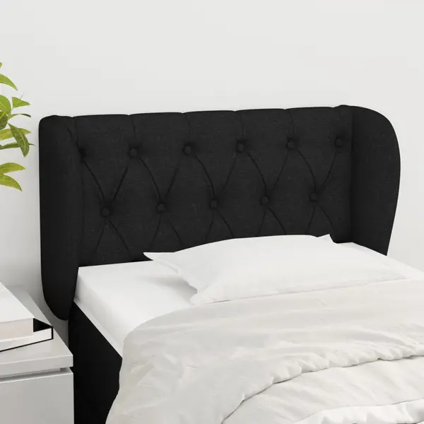 Gossi tablie de pat cu aripioare negru 83x23x78/88 cm material textil