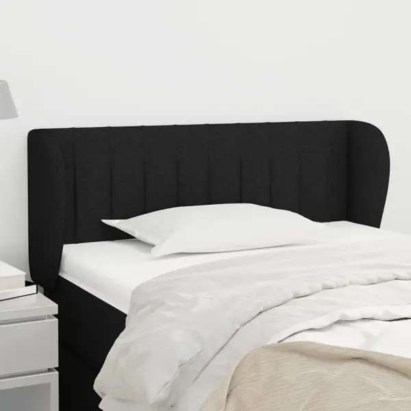 Gossi tablie de pat cu aripioare negru 83x23x78/88 cm material textil