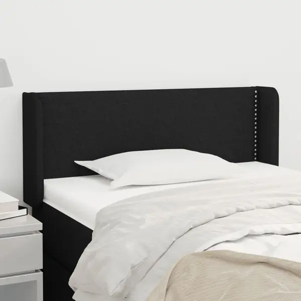 Gossi tablie de pat cu aripioare negru 93x16x78/88 cm textil