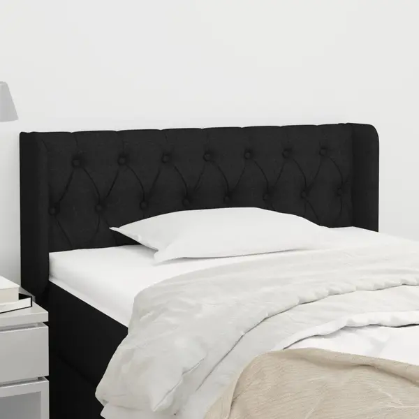 Gossi tablie de pat cu aripioare negru 93x16x78/88 cm textil