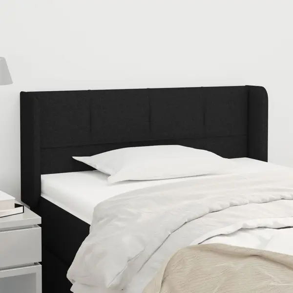 Gossi tablie de pat cu aripioare negru 93x16x78/88 cm textil