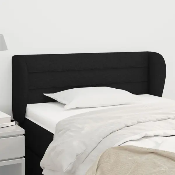 Gossi tablie de pat cu aripioare negru 93x23x78/88 cm textil