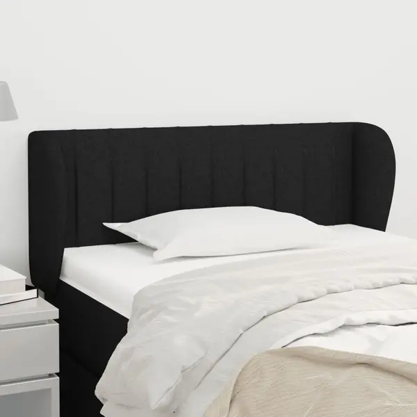 Gossi tablie de pat cu aripioare negru 93x23x78/88 cm textil