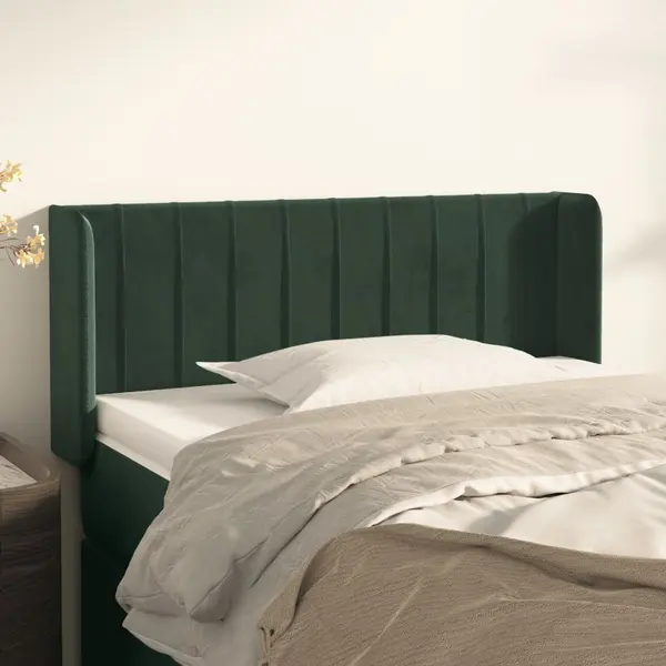 Gossi tablie de pat cu aripioare verde inchis 103x16x78/88 cm catifea