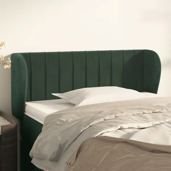 Gossi tablie de pat cu aripioare verde inchis 83x23x78/88 cm catifea