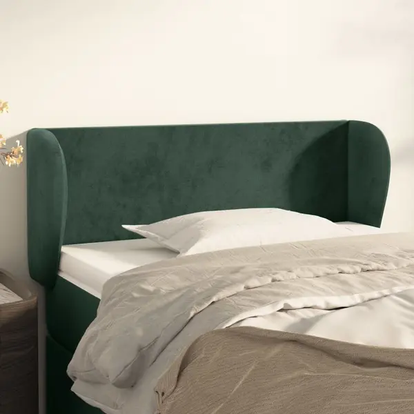 Gossi tablie de pat cu aripioare verde inchis 93x23x78/88 cm catifea