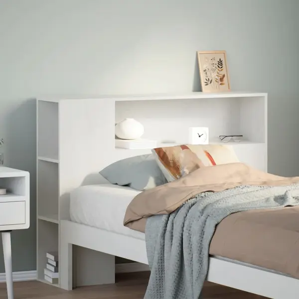 Gossi tablie de pat cu depozitare alb 75 cm lemn masiv de pin