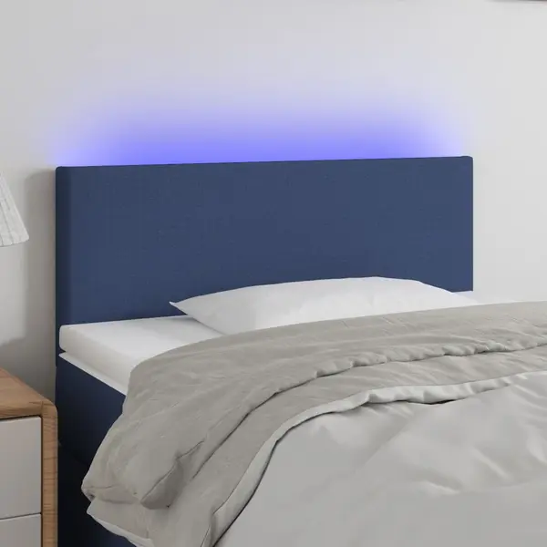 Gossi tablie de pat cu led, albastru, 100x5x78/88 cm, textil