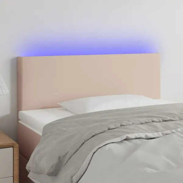 Gossi tablie de pat cu led cappuccino 100x5x78/88 cm piele ecologica